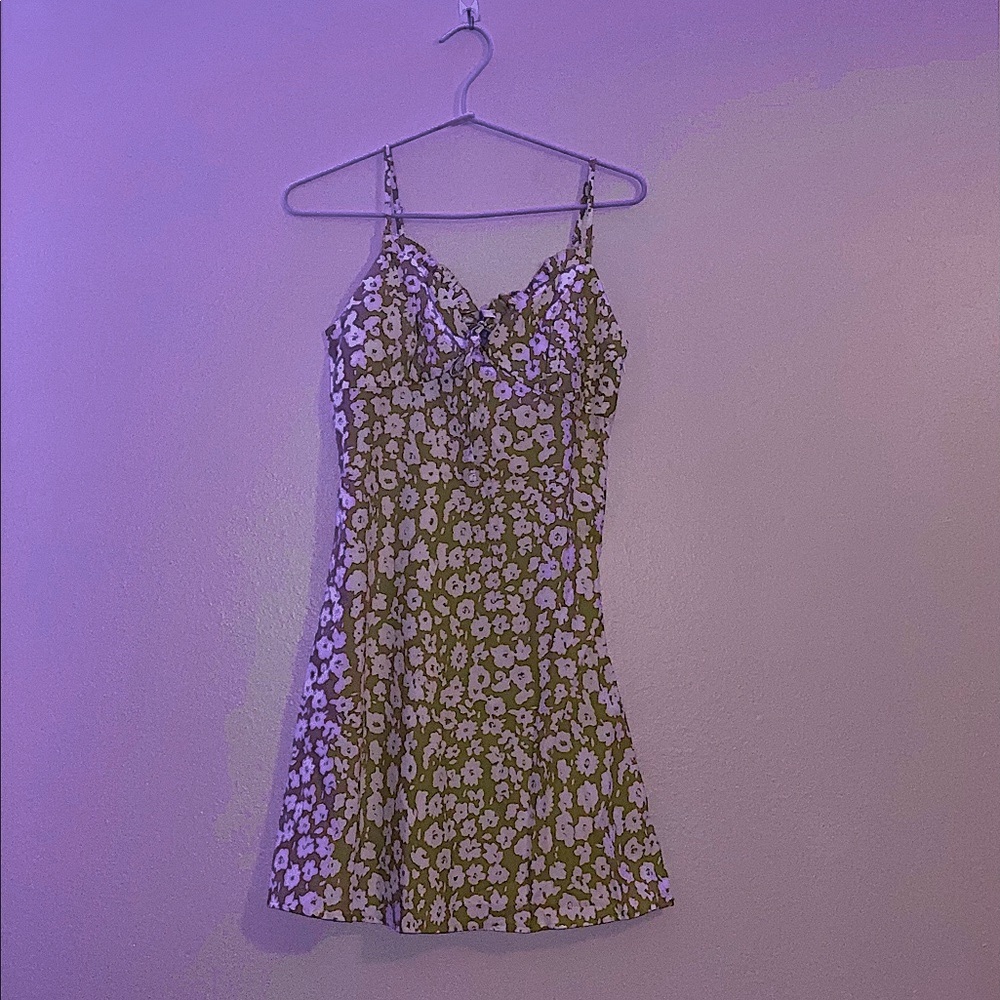 Green floral dress